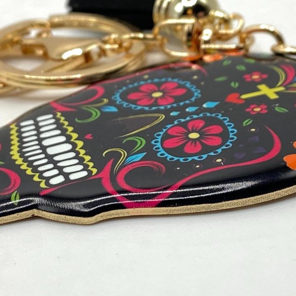 Enamel Sugar Skull Key RIng - Picture 3 of 3